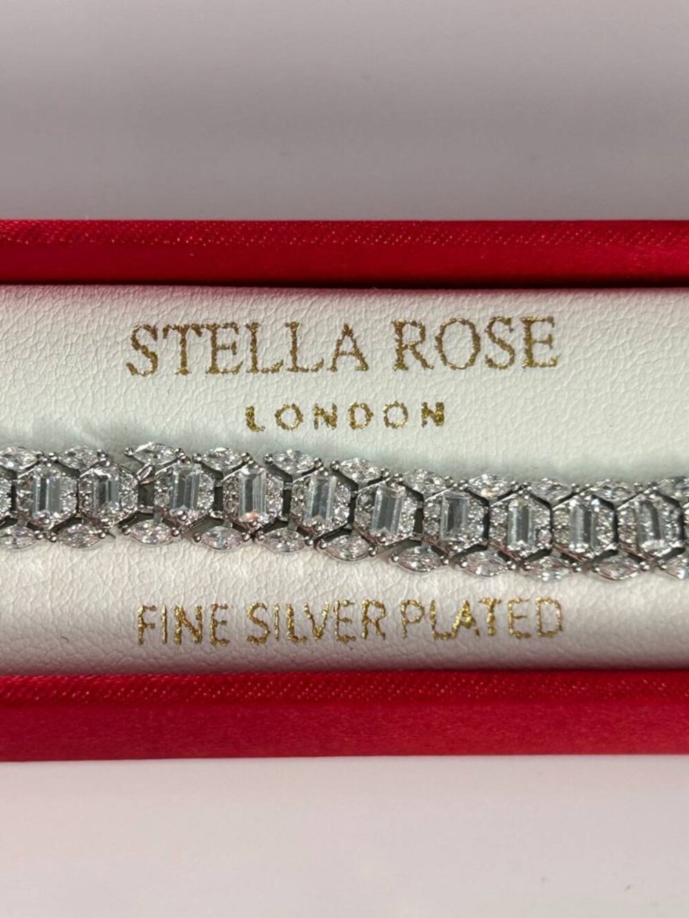 Stella Rose London Fine Silver Plated Tennis Bracelet